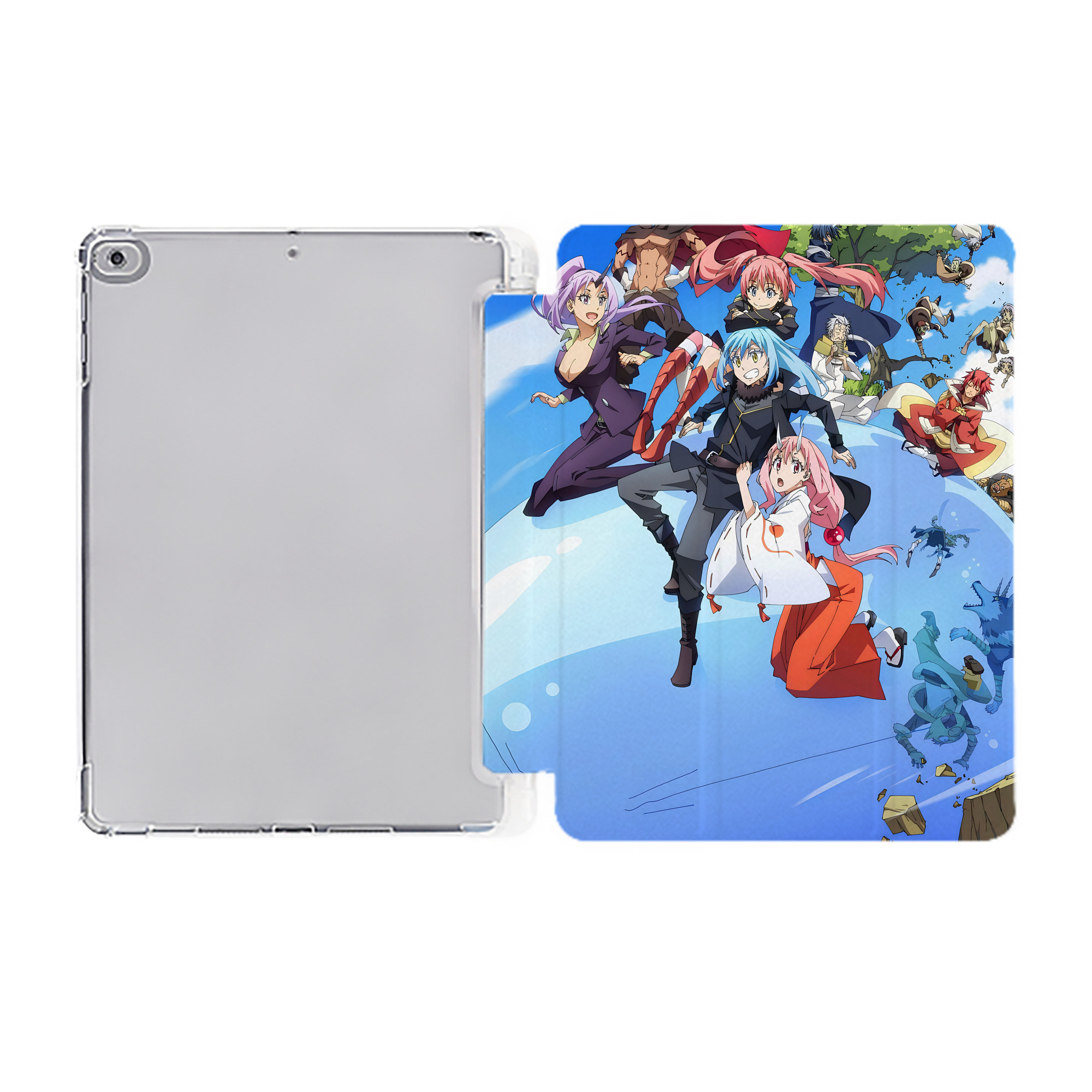 （画像用） 転スラ Regarding Reincarnated to Slime IPad ケース ペン収納付き 三つ折りスタンド PUレザー×シリコン 対応機種9.5/10.5/10.9インチ